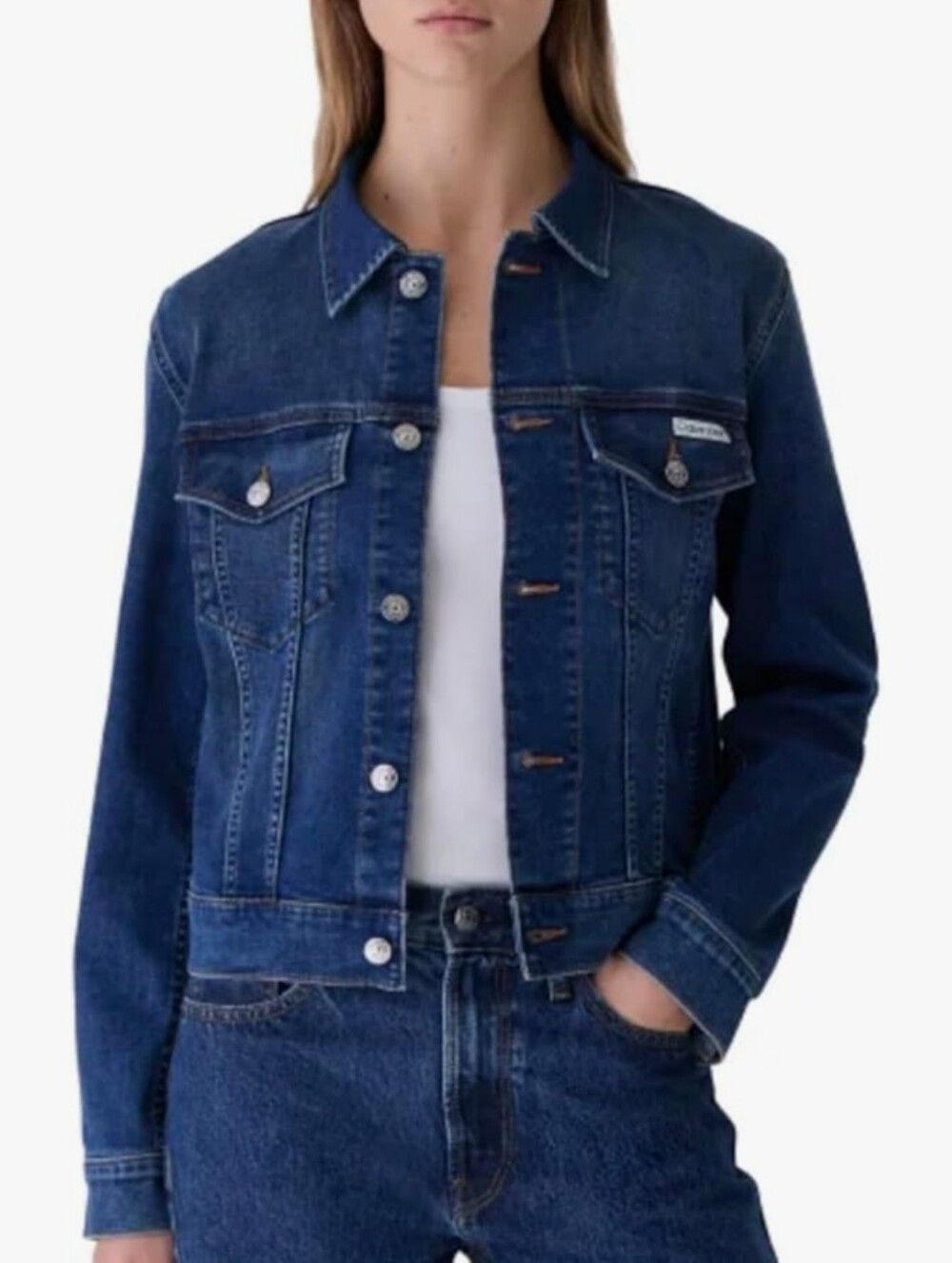 Calvin Klein denim classic trucker jacket, size XS